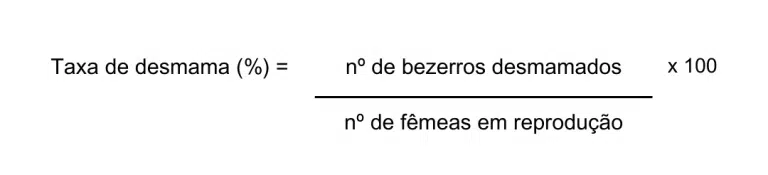 Calculo da taxa de desmame para custo do bezerro desmamado