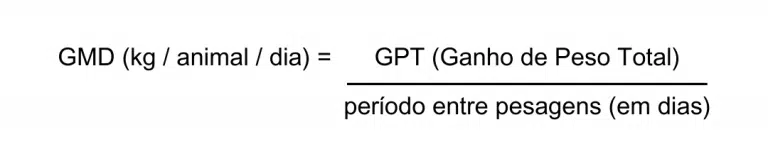 Calculo do GMD para custo do bezerro desmamado
